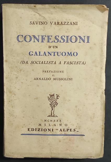 Confessioni d'Un Galantuomo - Savino Varazzani - copertina