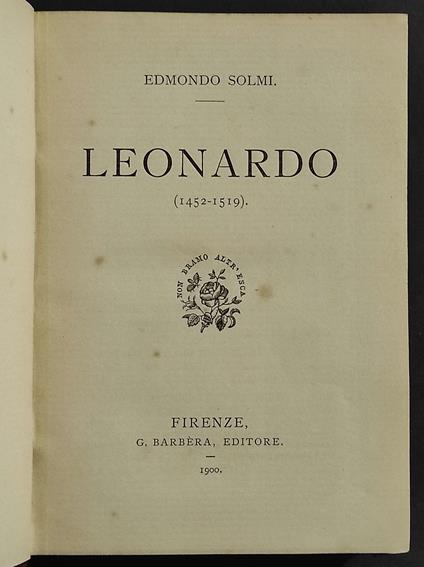 Leonardo (1452-1519) - Edmondo Solmi - copertina