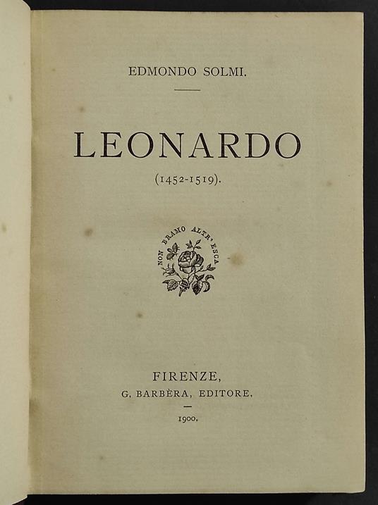 Leonardo (1452-1519) - Edmondo Solmi - copertina