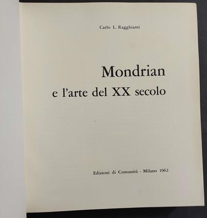 Mondrian e l'Arte del XX Secolo - Carlo L. Ragghianti - copertina