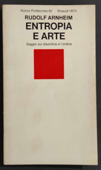 Entropia e Arte - Rudolf Arnheim - copertina