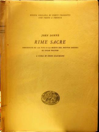 Rime sacre. John Donne - John Donne - copertina