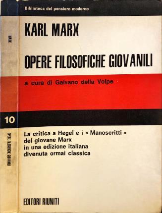 Opere filosofiche giovanili - Karl Marx - copertina
