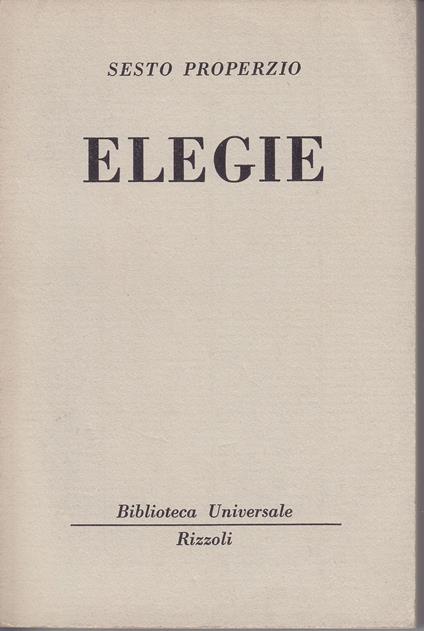 Elegie - Sesto Properzio - copertina