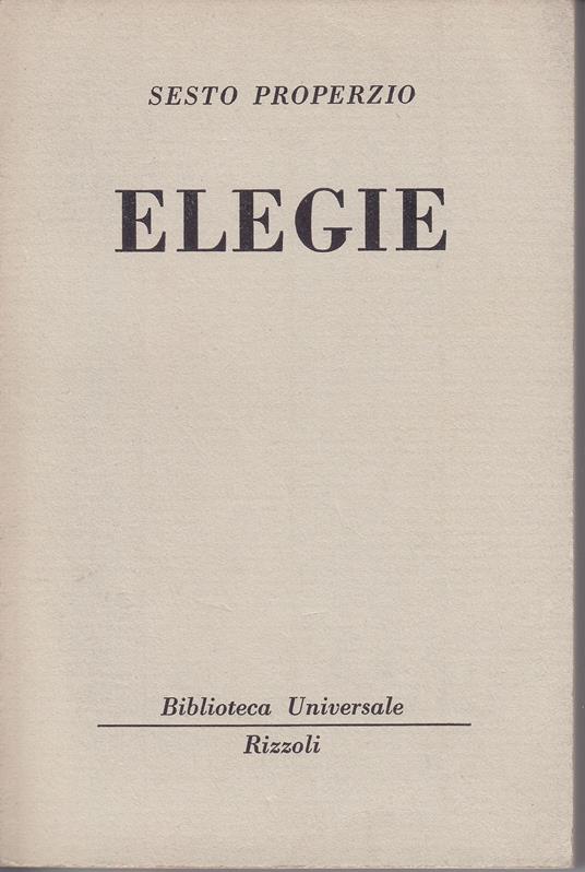 Elegie - Sesto Properzio - copertina