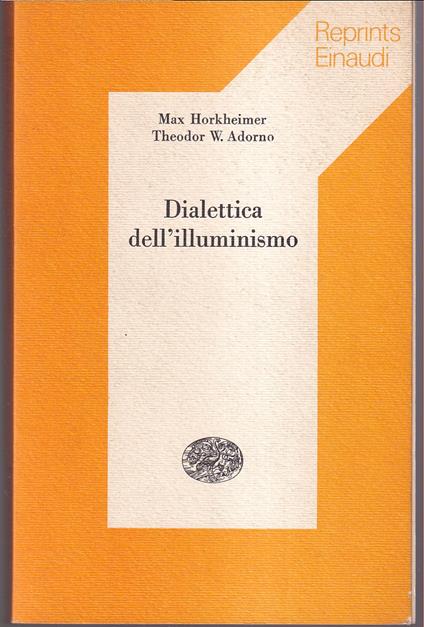 Dialettica dell'illuminismo - copertina