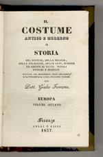 Il costume degli Italiani [In:] Ferrario Giulio. Il costume antico e moderno [...] Europa. Volume ottavo. Parte I [- parte II]