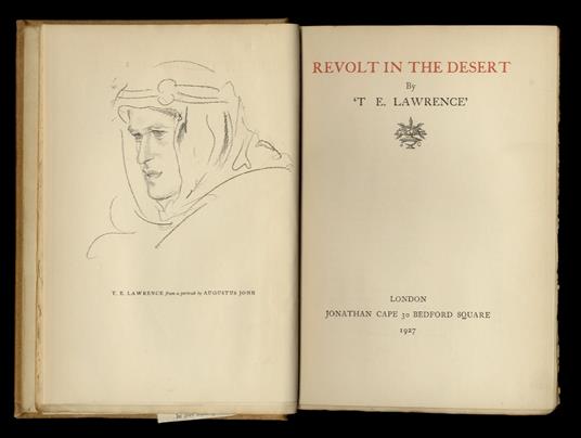 Revolt in the Desert. By T.E. Lawrence - Thomas Edward Lawrence - copertina