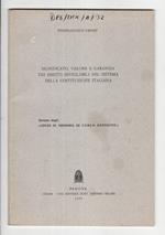 Significato, valore e garanzia dei diritti inviolabili nel sistema della Costituzione Italiana