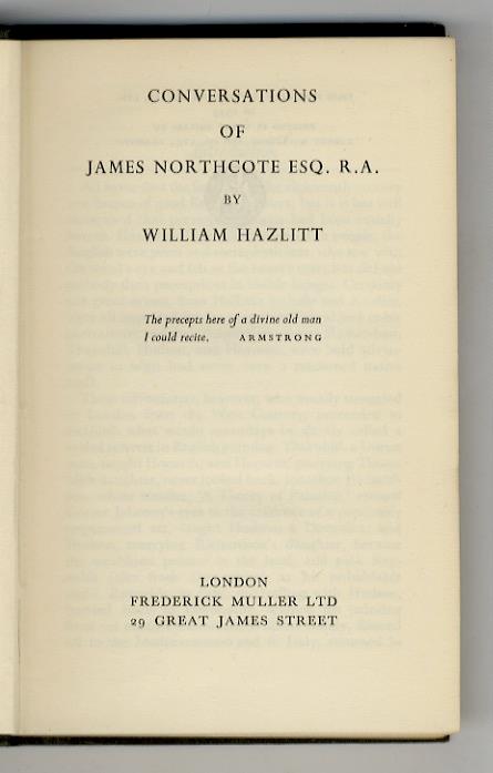 Conversations of James Northcote Esq. R.A - William Hazlitt - copertina