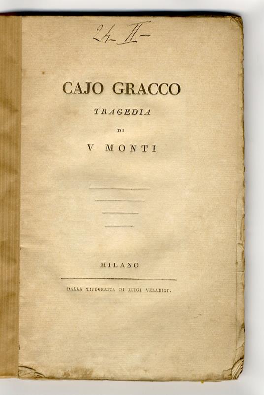 Cajo Gracco, tragedia - Vincenzo Monti - copertina