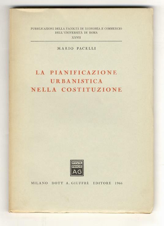 La pianificazione urbanistica nella Costituzione - Mario Pacelli - copertina