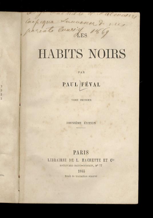 Les habits noirs (...) Deuxième édition - Paul Féval - copertina