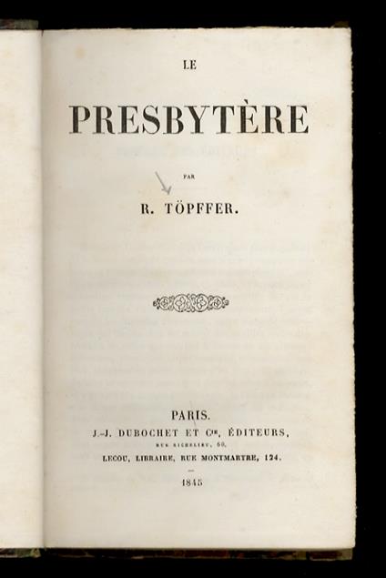 Le presbytère - Rodolphe Töpffer - copertina