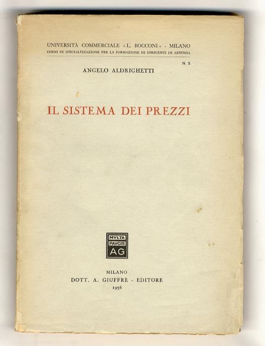 Il sistema dei prezzi - Angelo Aldrighetti - copertina