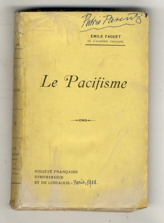 Le Pacifisme - Émile Faguet - copertina