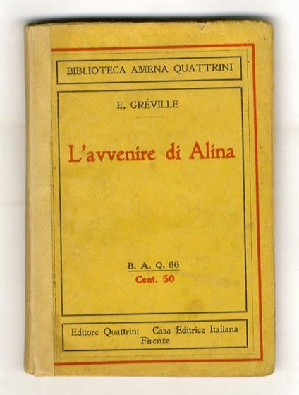 L' avvenire di Alina - Henry Gréville - copertina