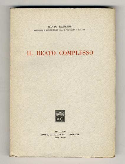 Il reato complesso - Silvio Ranieri - copertina