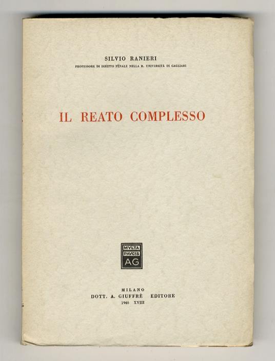 Il reato complesso - Silvio Ranieri - copertina