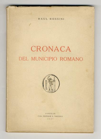 Cronaca del municipio romano - Raul Rossini - copertina