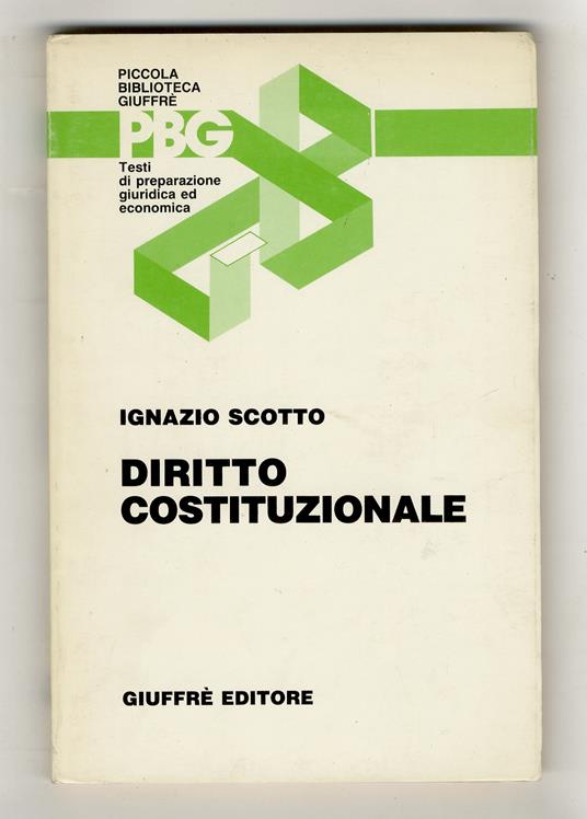 Diritto costituzionale - Ignazio Scotto - copertina