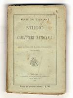 Studio sui caratteri nazionali. Leggi, governanti, il loro svolgimento. L'antichità