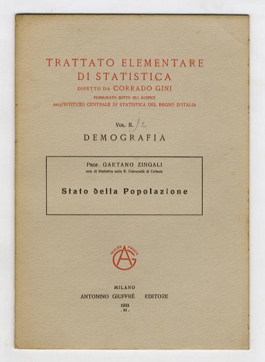 Stato della popolazione - Gaetano Zingali - copertina