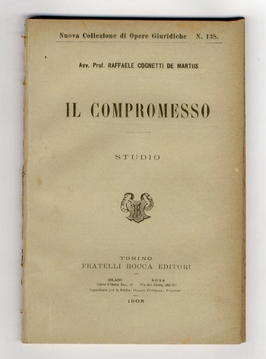 Il compromesso. Studio - copertina