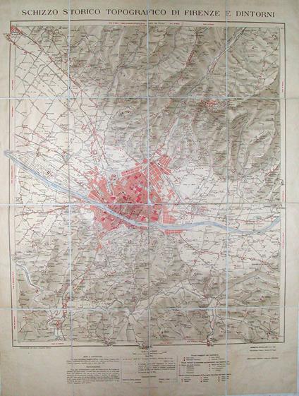 Schizzo storico-topografico. Firenze e dintorni. Alla scala di 1:20,000. Compilato da Giuseppe Crivellari - copertina