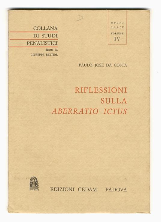 Riflessioni sulla aberratio ictus - copertina