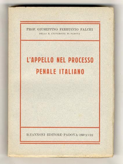 L' appello nel processo penale italiano - copertina