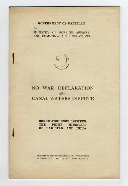 No War Declaration and Canal Waters Dispute - copertina