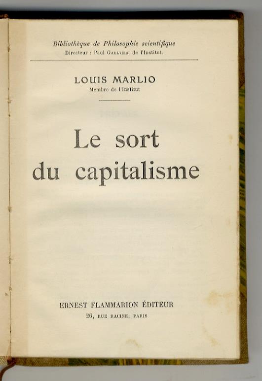 Le sort du capitalisme - copertina