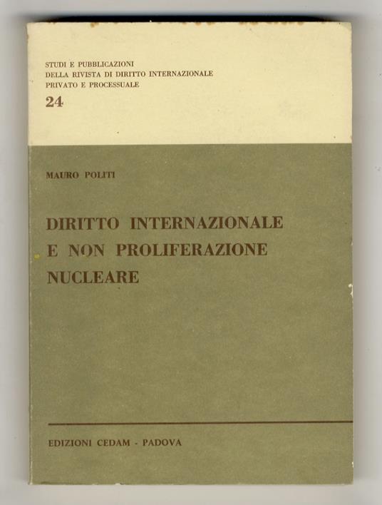 Diritto internazionale e non proliferazione nucleare - copertina