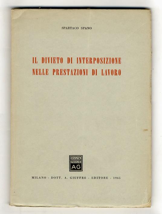 Il divieto di interposizione nelle prestazioni di lavoro - copertina