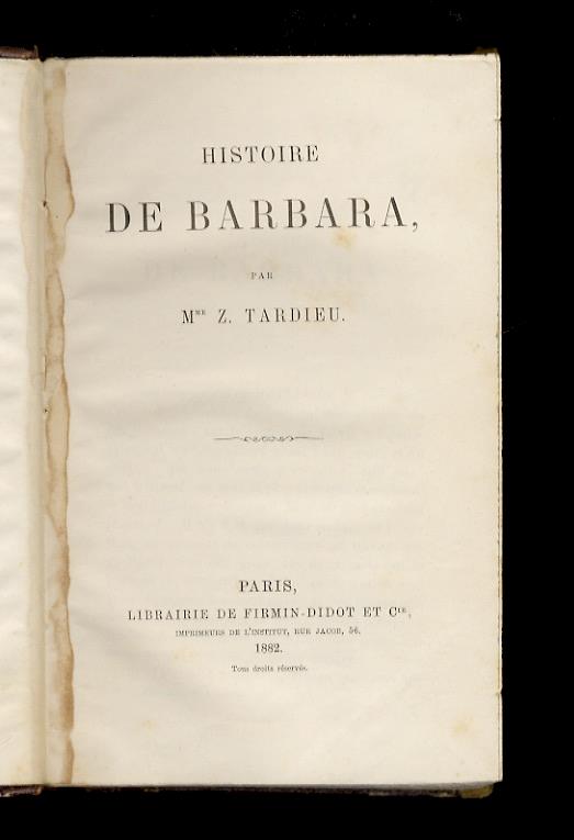 Histoire de Barbara - copertina