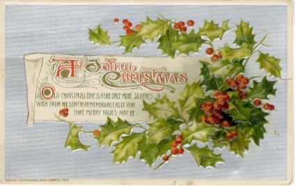 [CARTOLINA NATALIZIA AMERICANA]. Graziosa cartolina natalizia americana, impressa in cromolitografia - copertina