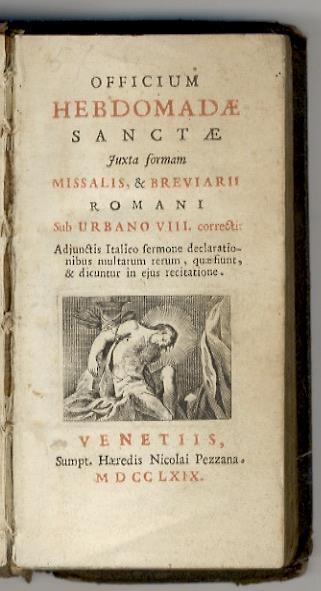 OFFICIUM Hebdomadae Sanctae juxta formam Missalis & Breviarii Romani sub Urbano VIII correctis [...] - copertina