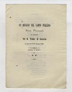 BIVACCO (UN) nel campo italiano. Scena nazionale da cantarsi nel R. Teatro di Grosseto la sera del dì 29 gennajo 1860. Parole e musica di N.F