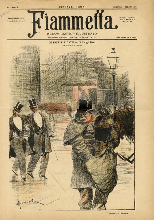 FIAMMETTA. Ebdomadario illustrato. Anno 1. N. 7. Domenica 14 giugno 1896 - copertina