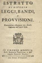 ESTRATTO di diverse leggi, bandi, e provvisioni. Nuovamente ristampate con diverse aggiunte nell'anno 1759