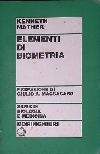 Elementi di bioemetria - Kenneth Mather - copertina