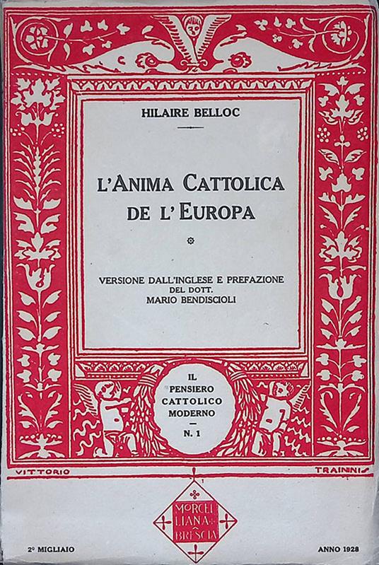 L' Anima Cattolica de l'Europa - Hilaire Belloc - copertina