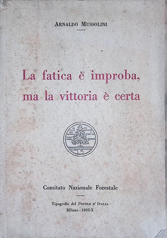 fatica è improba, ma la vittoria è certa - copertina