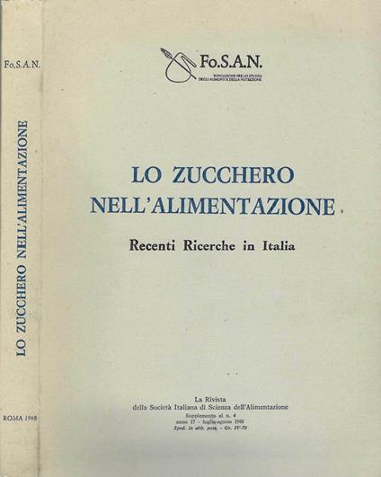 Lo zucchero nell'alimentazione - copertina