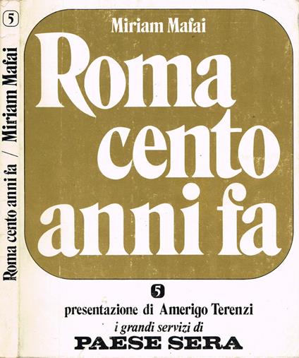 Roma cento anni fa - Miriam Mafai - copertina