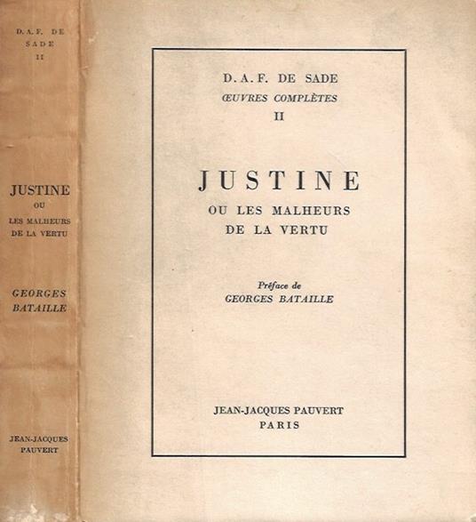 Justine ou les malheurs de la vertu - François de Sade - copertina