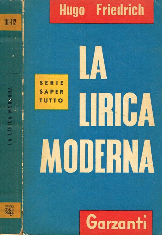 La lirica moderna - Hugo Friedrich - copertina