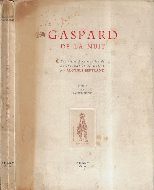 Gaspard de la nuit - Aloysius Bertrand - copertina