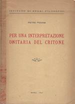 Per una interpretazione unitaria del Critone